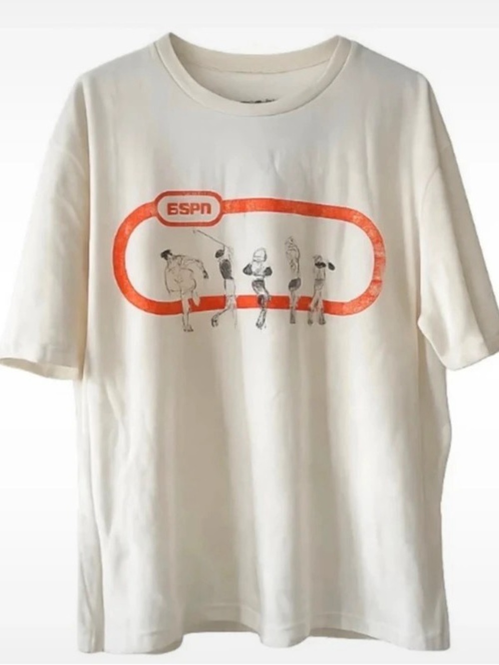 ESPN Cream Short-Sleeve Graphic Tee - Men's Casual Crew